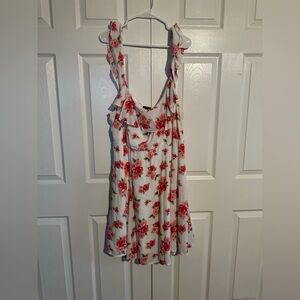 Torrid White and Red Floral Dress